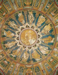 De Doop van Christus omringd door de Apostelen, van het gewelf van de centrale koepel